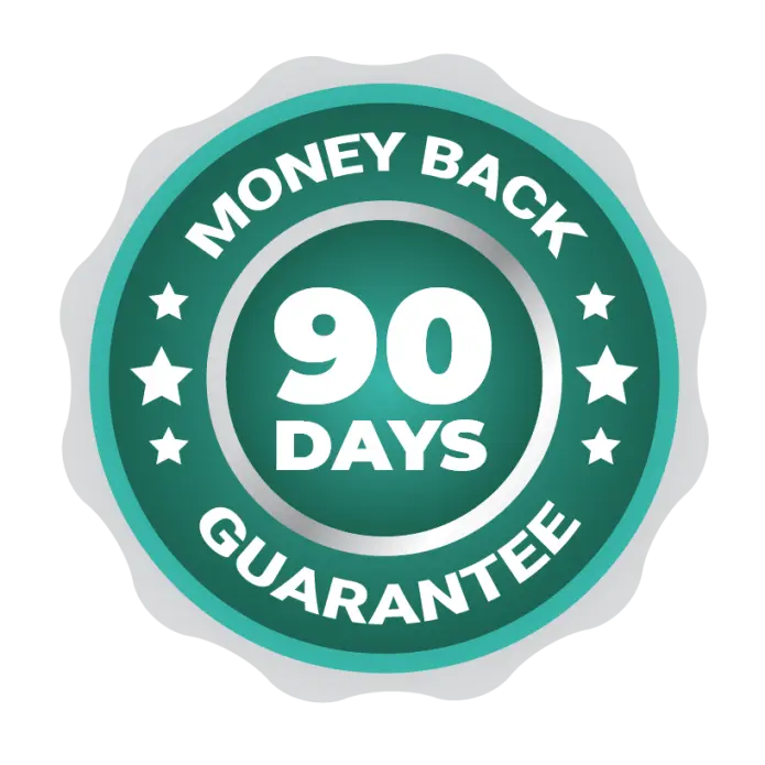 100% Satisfaction, 90-Day Money Back Guarantee